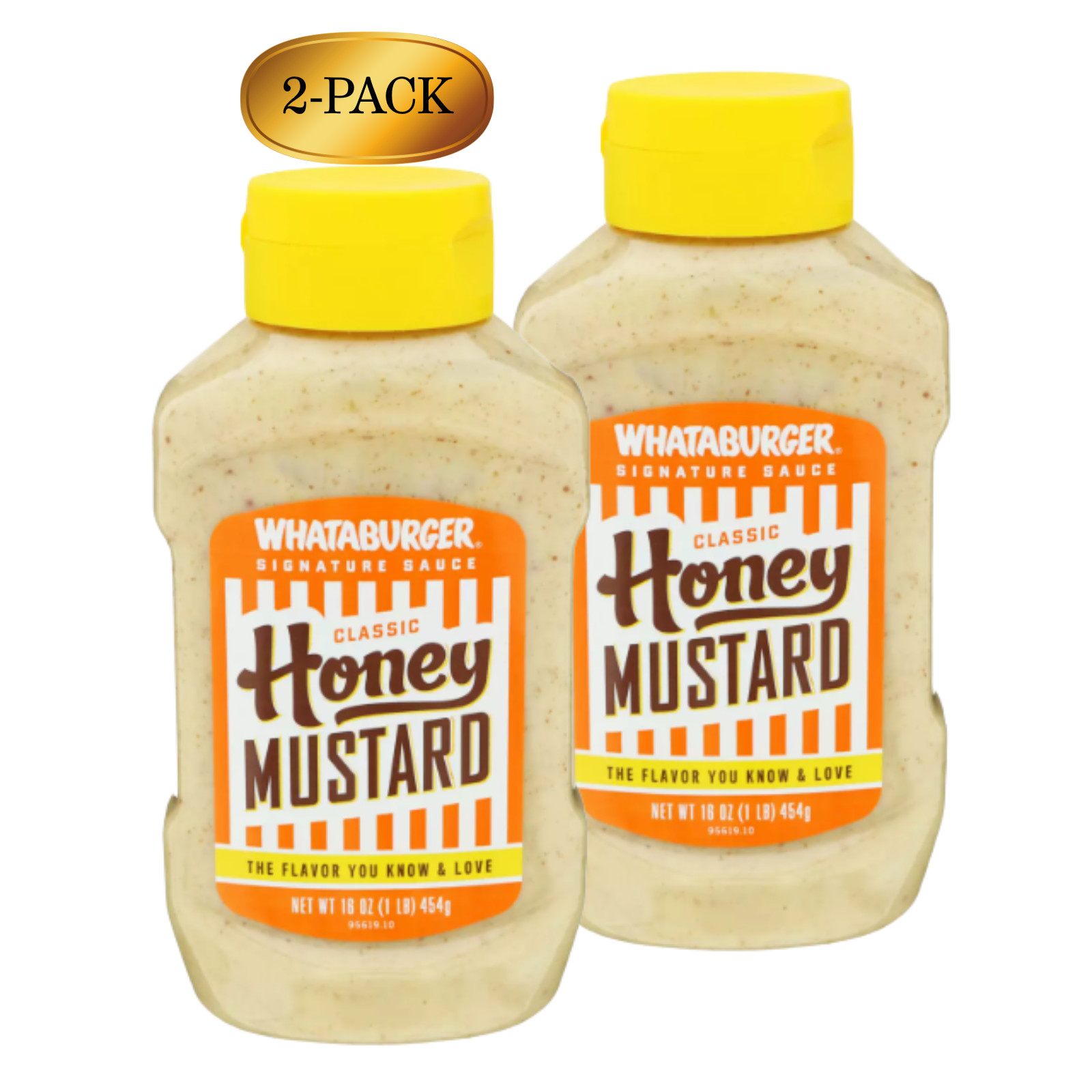 Whataburger Honey Mustard 16 oz (2-Pack) | Tangy Dipping Sauce | Texas Favorite