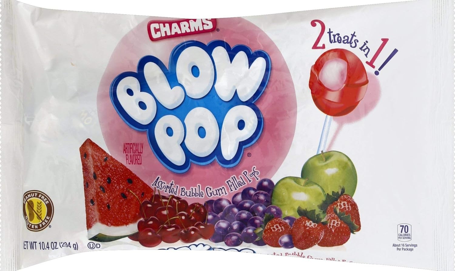 Blow Pop Lollipops – Dual Candy and Gum Suckers – Assorted Flavors, 16 Count