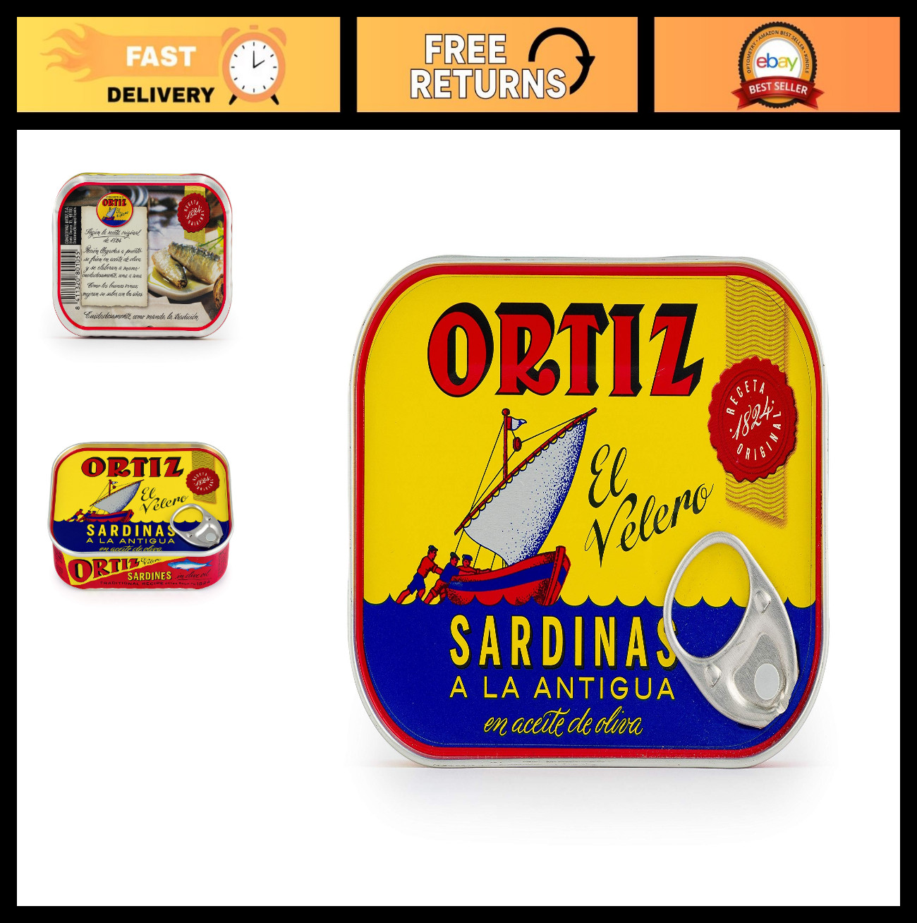 Wild Caught Sardines in Extra Virgin Olive Oil, Moist & Tender, 4.9oz Can (8 Pac