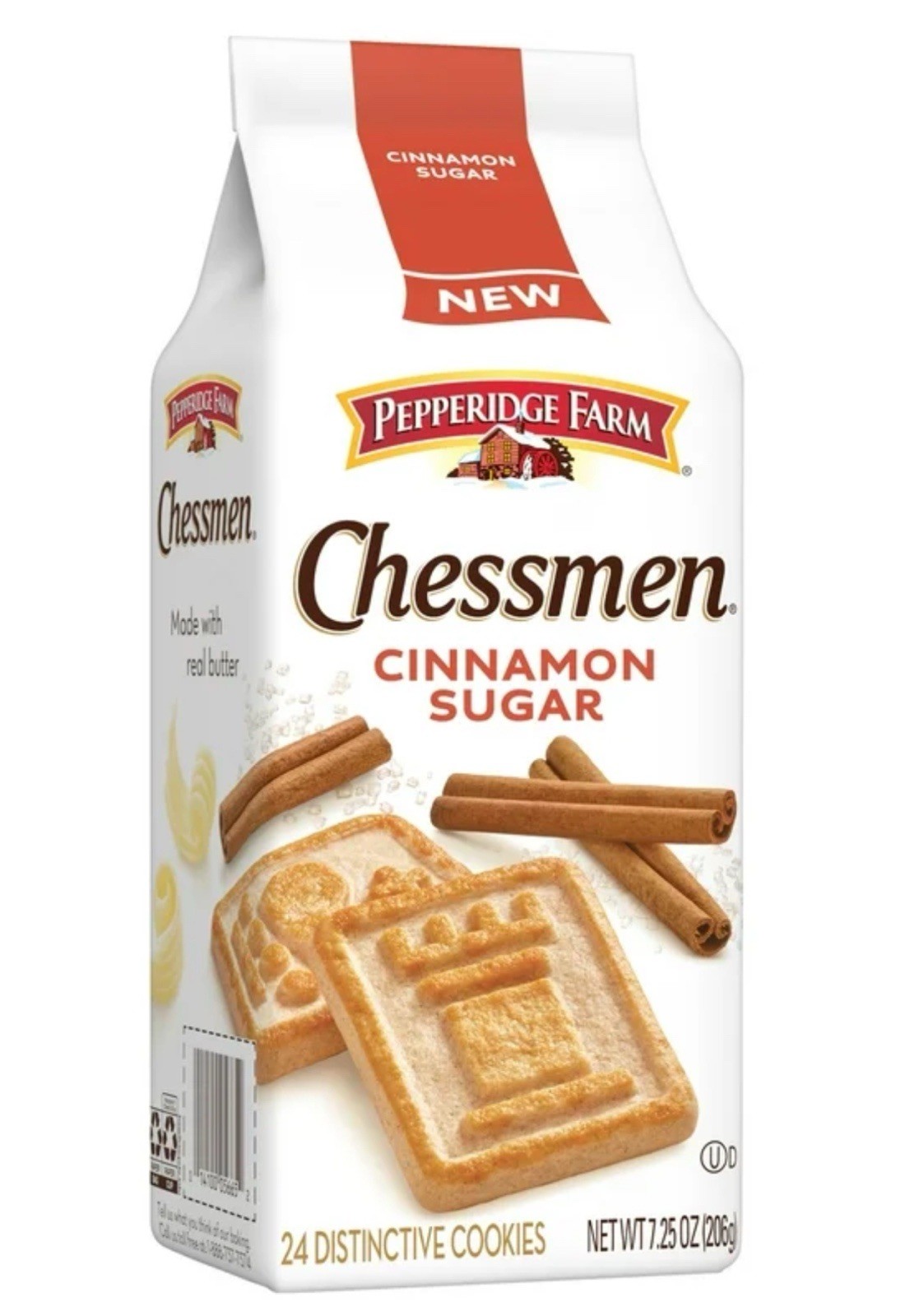 🟠 New Pepperidge Farm CHESSMEN CINNAMON SUGAR Distinctive Soft Cookies Bag 7oz