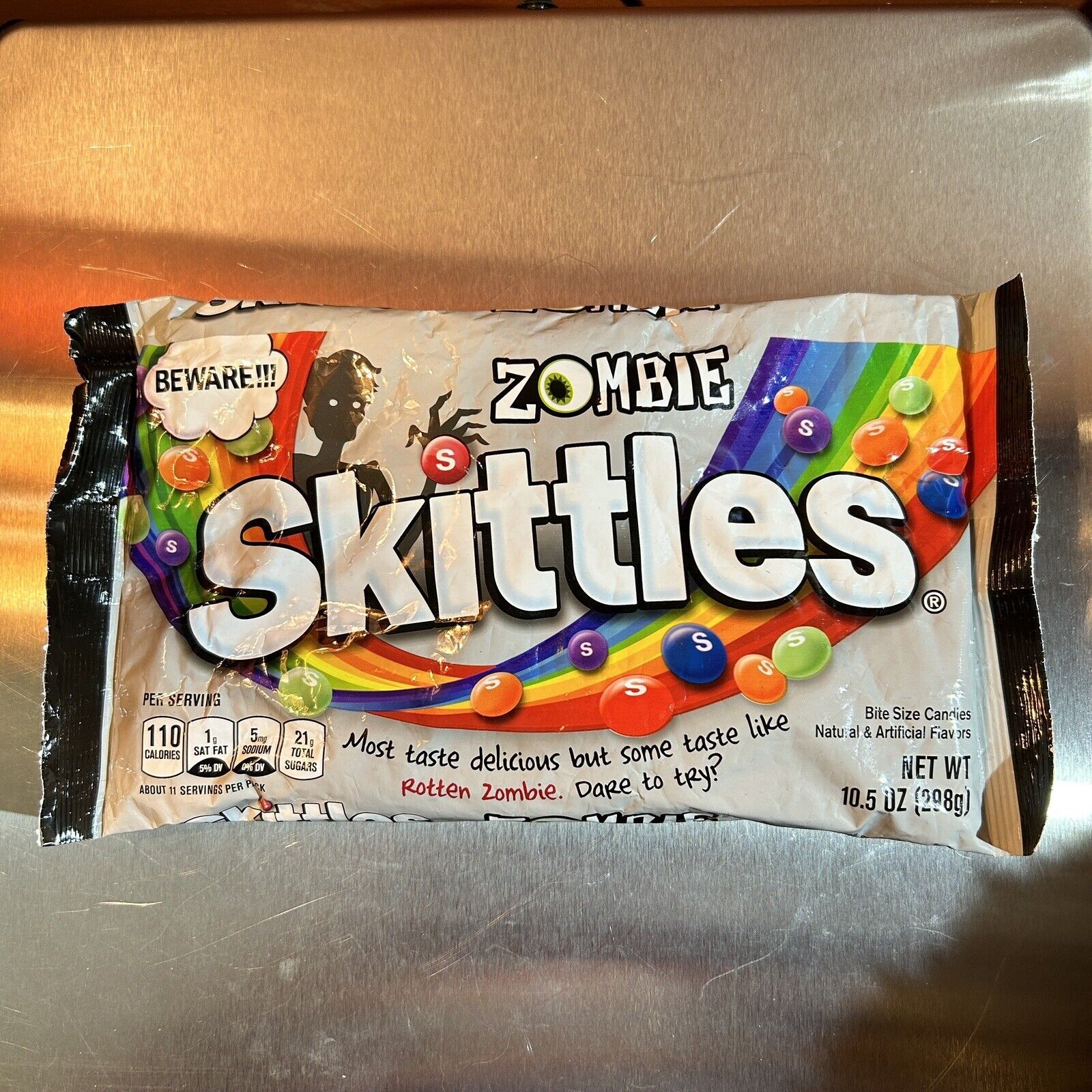 Zombie Skittles Share Size 10.5oz Halloween Candy Blood Red Berry Hard To Find