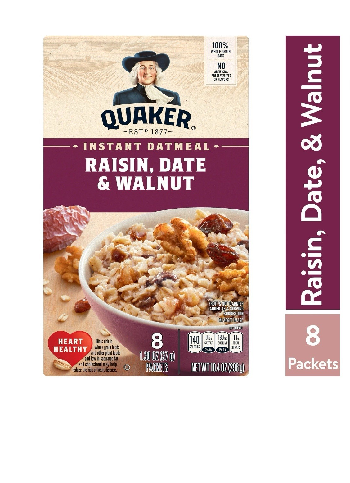 3 -Pack-Quaker Instant Oatmeal• Raisin, Date & Walnut
