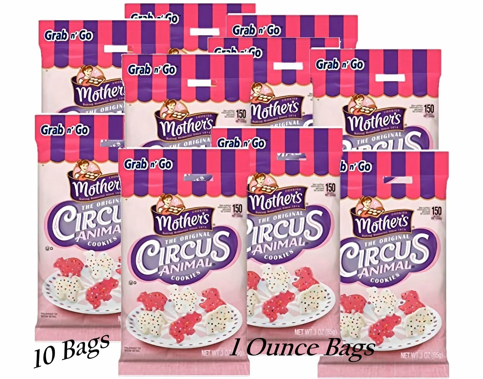 Mother’s Original Circus Animal Cookies 10 Count 1 Oz Bags