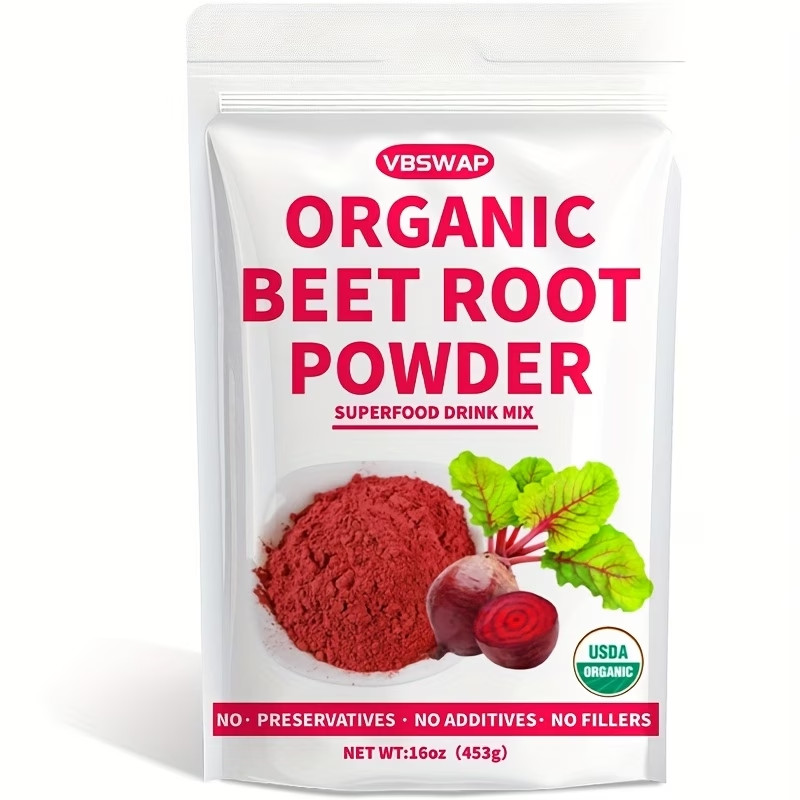 Organic Beetroot Powder (1 Pound) Natural Beetroot Juice Powder, Superfood