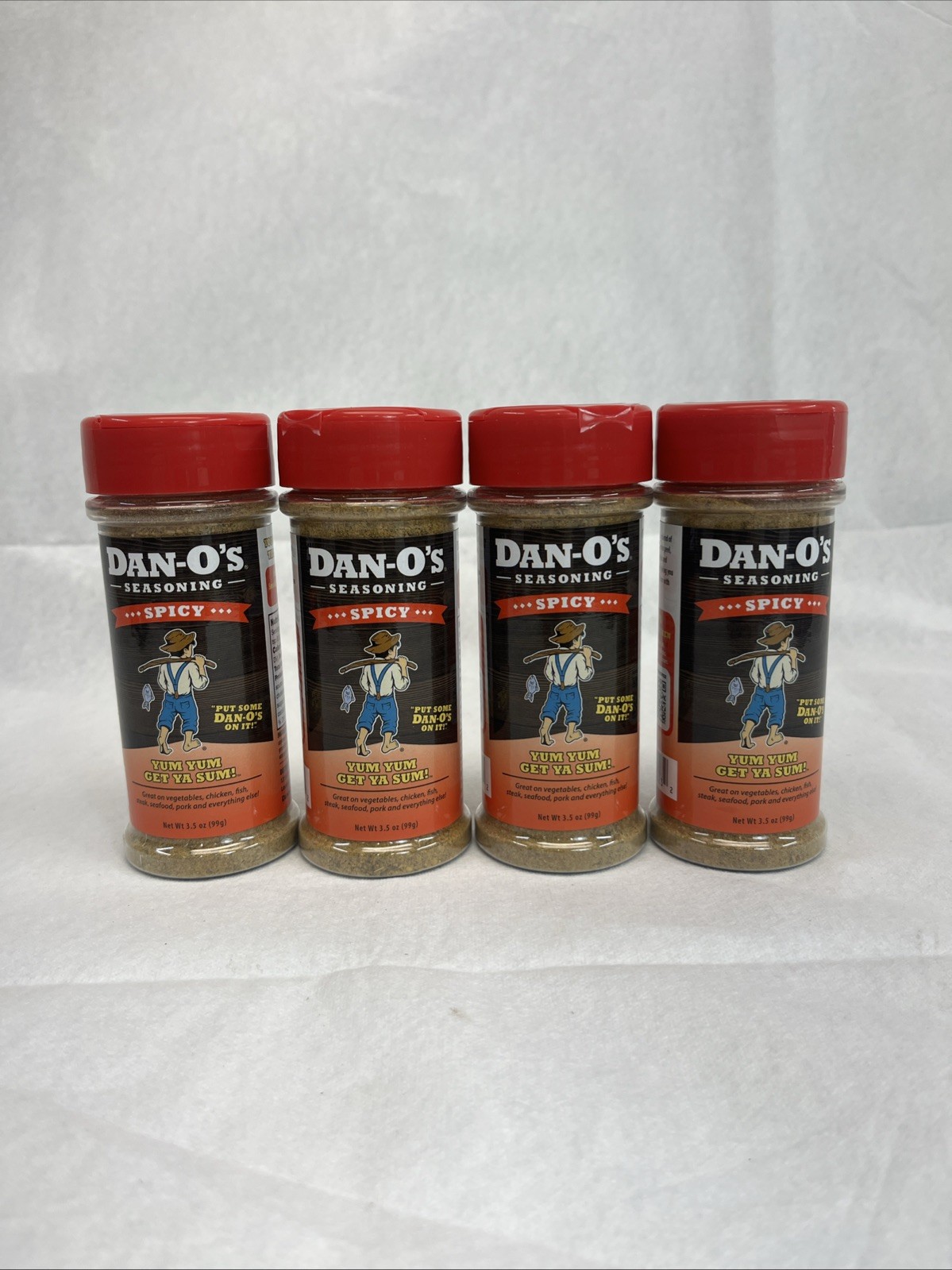 Dan-O’s Spicy Seasoning Red Top Low Sodium No MSG danos 3.5 oz x 4 Pack