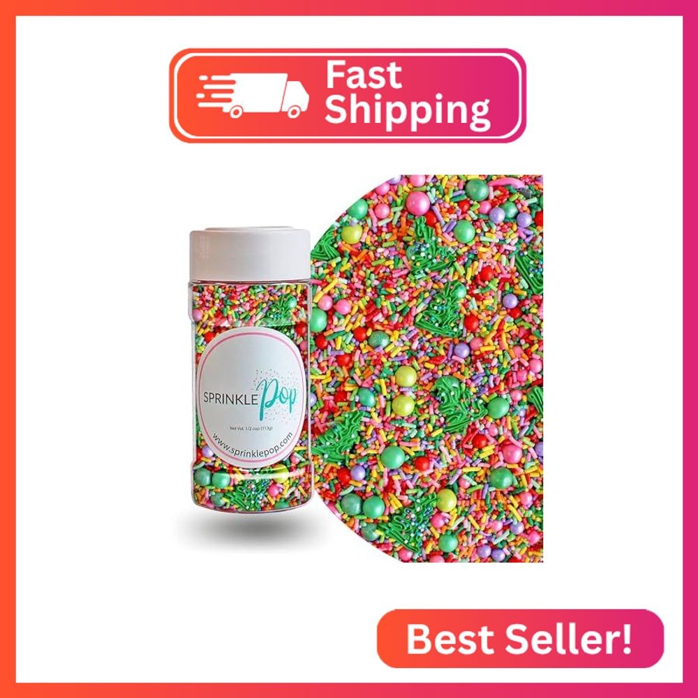 Sprinkle Pop Twinkling Trees Sprinkle Mix| Red Pink Green Lime Purple Rainbow Sp