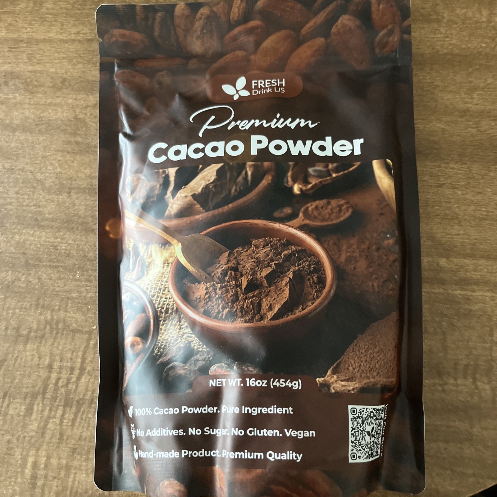 16oz Cacao Powder, 100% Natural & Pure, Unsweetened, Rich Chocolate Flavor,Vegan