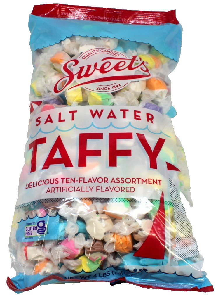 Sweets Salt Water Taffy 4 Lbs Candy Bulk Taffy Candies Chew Assorted Flavors