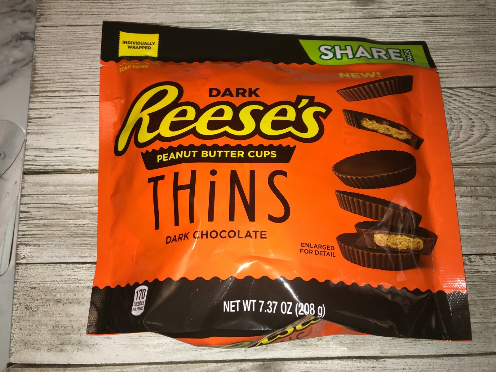 4-Pack Dark REESE’S Peanut Butter Cups Thins Chocolate 7.37 oz