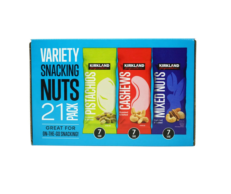 Kirkland Signature Snacking Nuts Variety Pack, 1.6 oz, 21-count