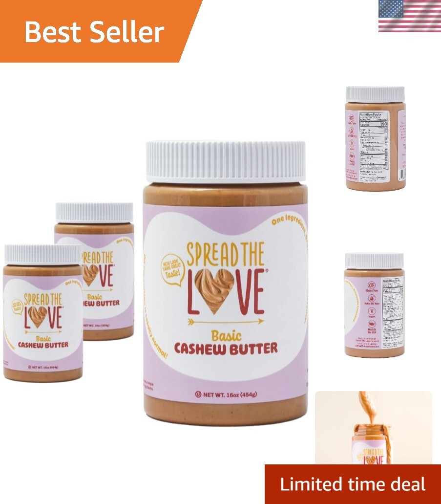 Basic Cashew Butter – All-Natural, Vegan, Gluten-Free, No Added Sugar, No Add…
