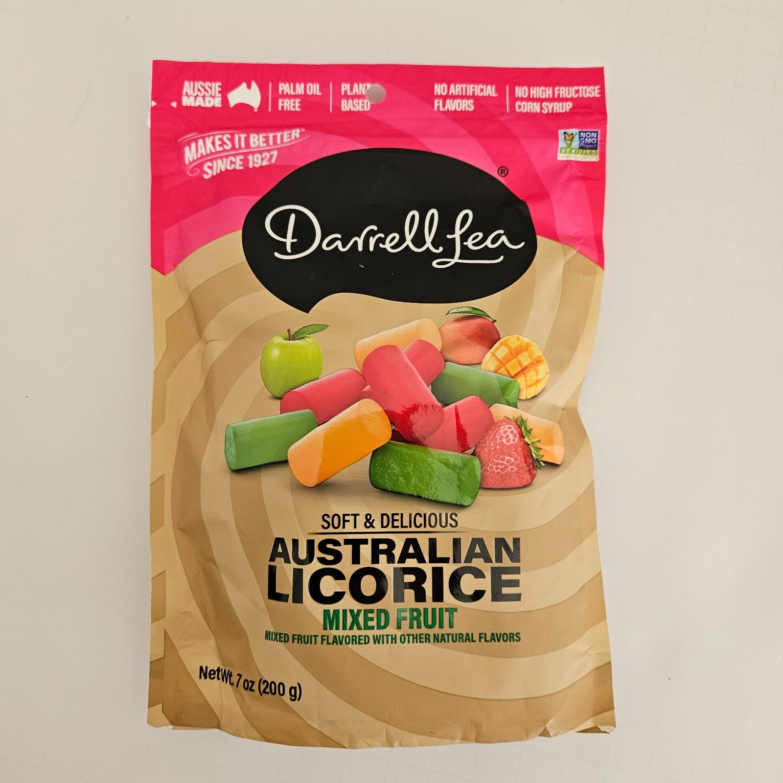 Australian Licorice Mixed Fruit Flavor 7 oz Plant Based Soft BB 09/2026