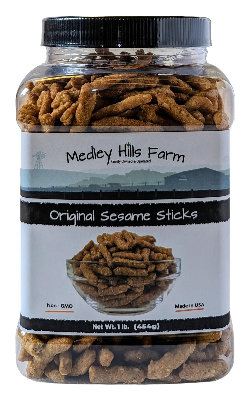 Sesame Sticks Original 1 lb. in Reusable Container Sticks Snacks