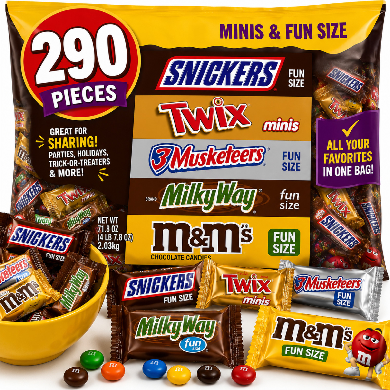 Mars Milk Chocolate Variety Pack Candy, 290 pcs.