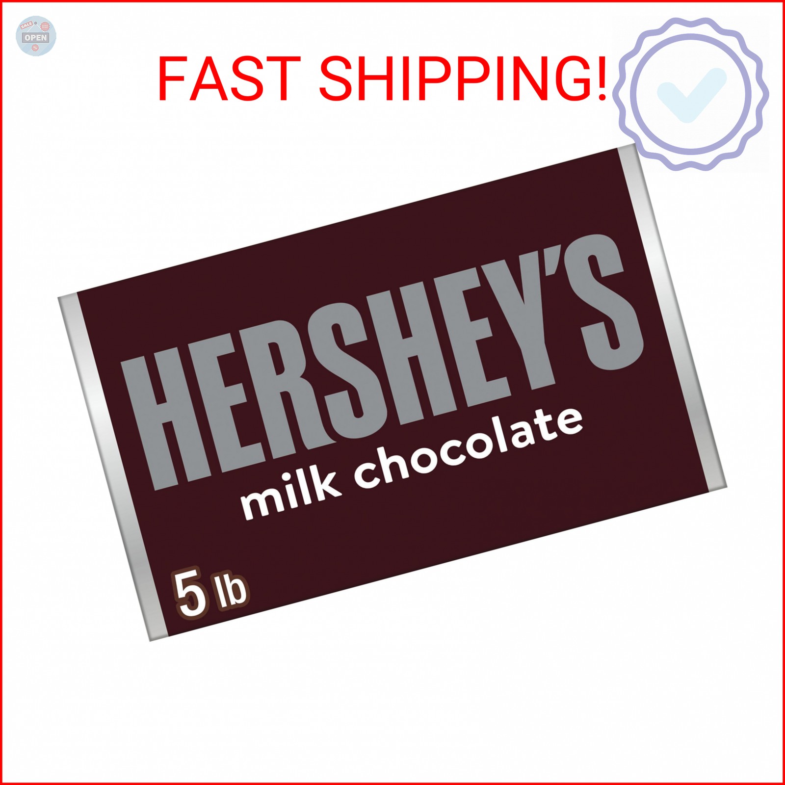 HERSHEY’S Milk Chocolate Candy Bar, 5 lb
