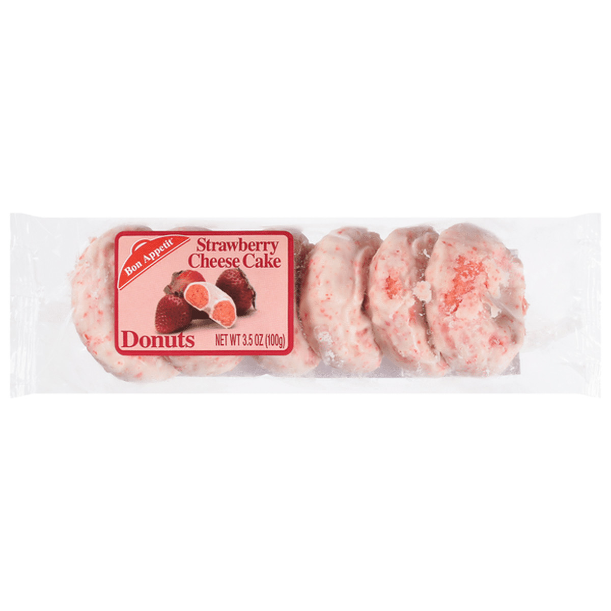 Bon Appetit Mini Strawberry Cheese Donuts, 6 Count – Fruity and Creamy (Pack …