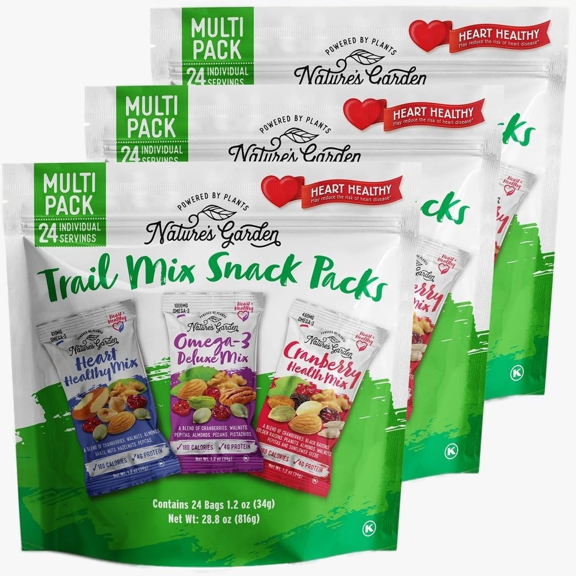 Nature’s Garden Healthy Trail Mix Snack, 28.8 oz Pack of 3