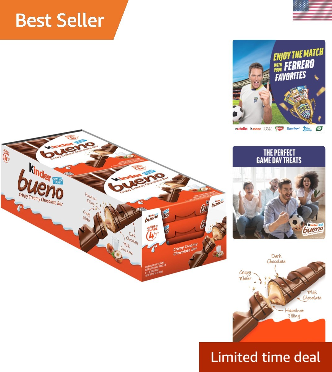 Indulge in 8 Pack of Milk Chocolate & Hazelnut Bars, Perfect for Any Celebration