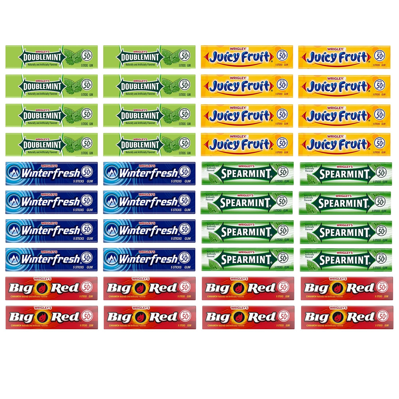 Wrigley’s Chewing Gum Assortment 40 Packs – 8 packs of Each (5 Flavors) Doubl…