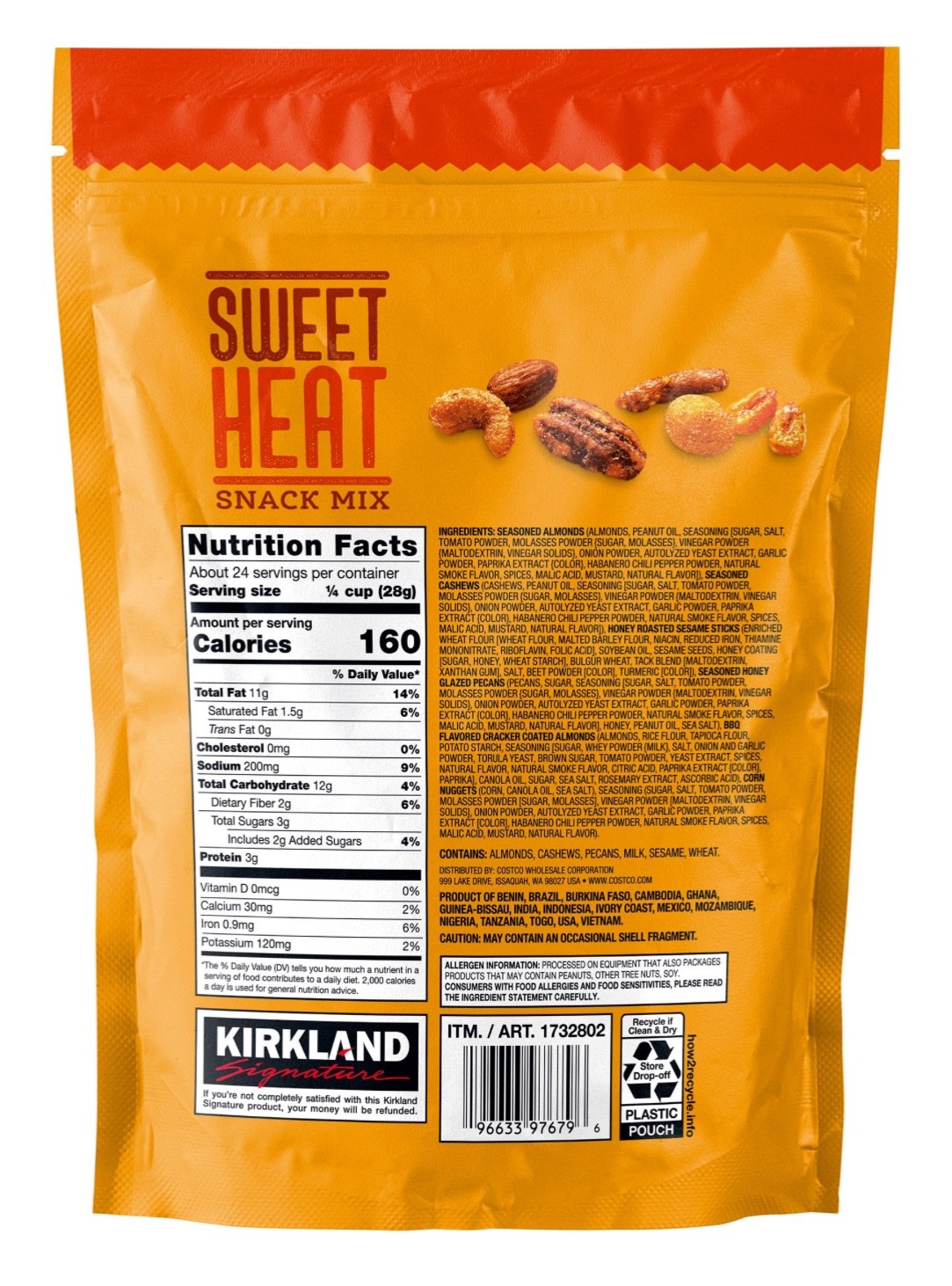 2 X Kirkland Signature Sweet Heat Snack Mix, 24 oz (1 Lb 8 oz) 680g