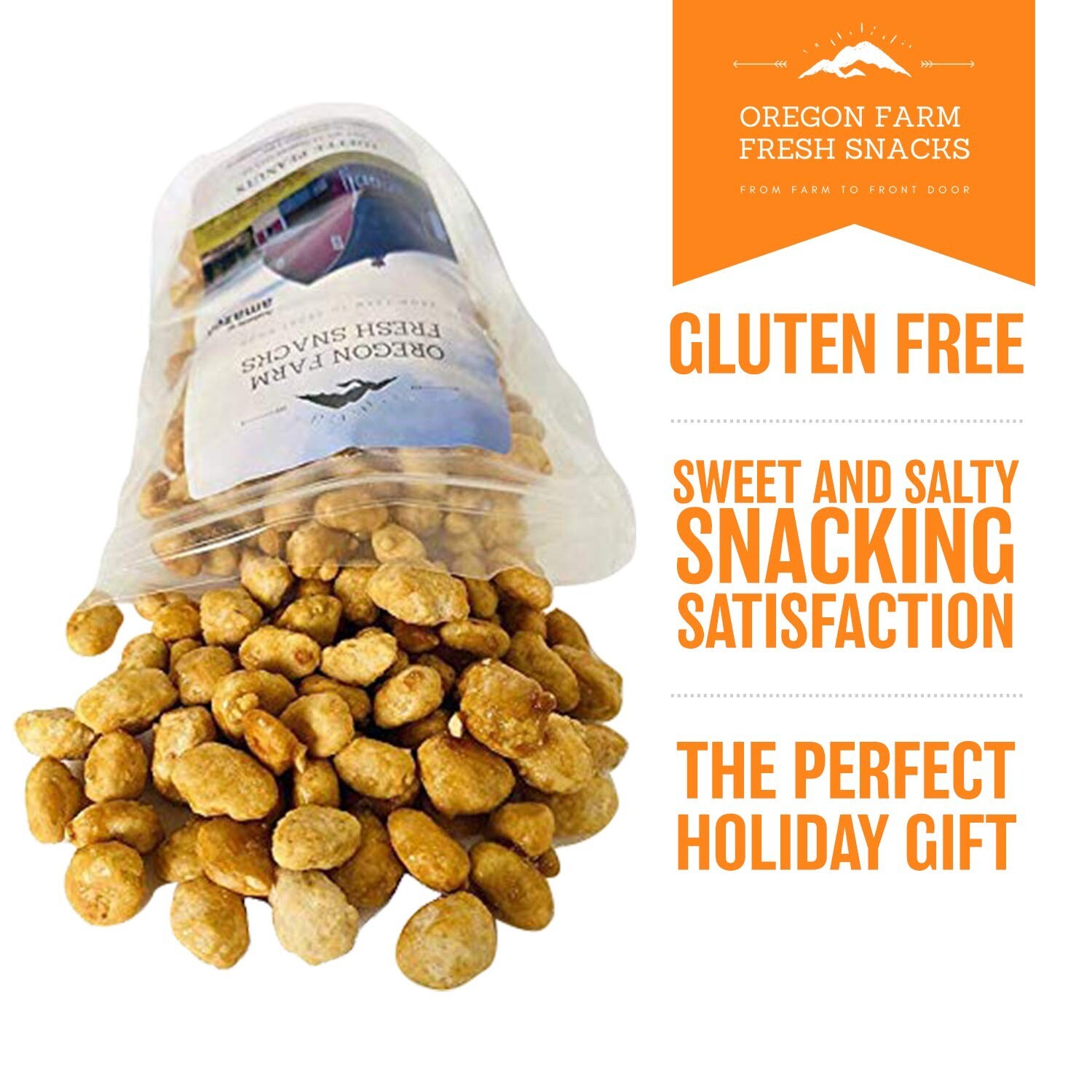 Oregon Farm Fresh Snacks Toffee Peanuts – Sun-Baked Sweet Covered in Toffee – Lo