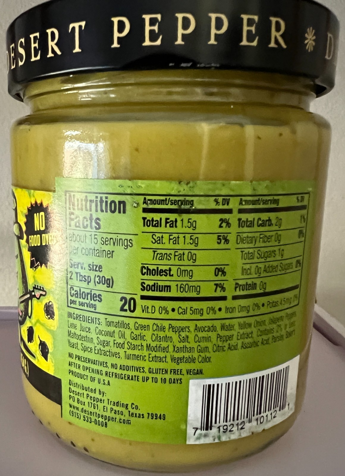 Desert Pepper GUACAMOLE Salsa – Medium – May 2028-16 oz
