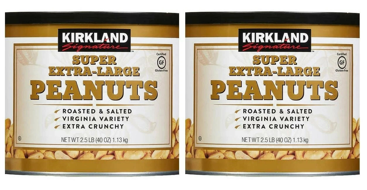 2 Packs Kirkland Signature Super Extra-Large Peanuts 2.5 lbs Each, Total 5 lbs