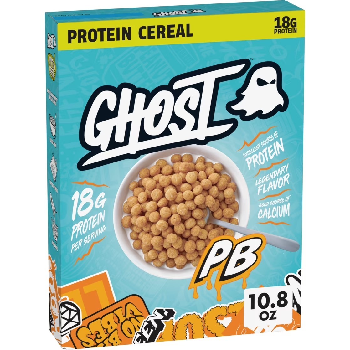 GHOST PROTEIN CEREAL, PEANUT BUTTER Flavor, 18G Protein, 10.8 oz.