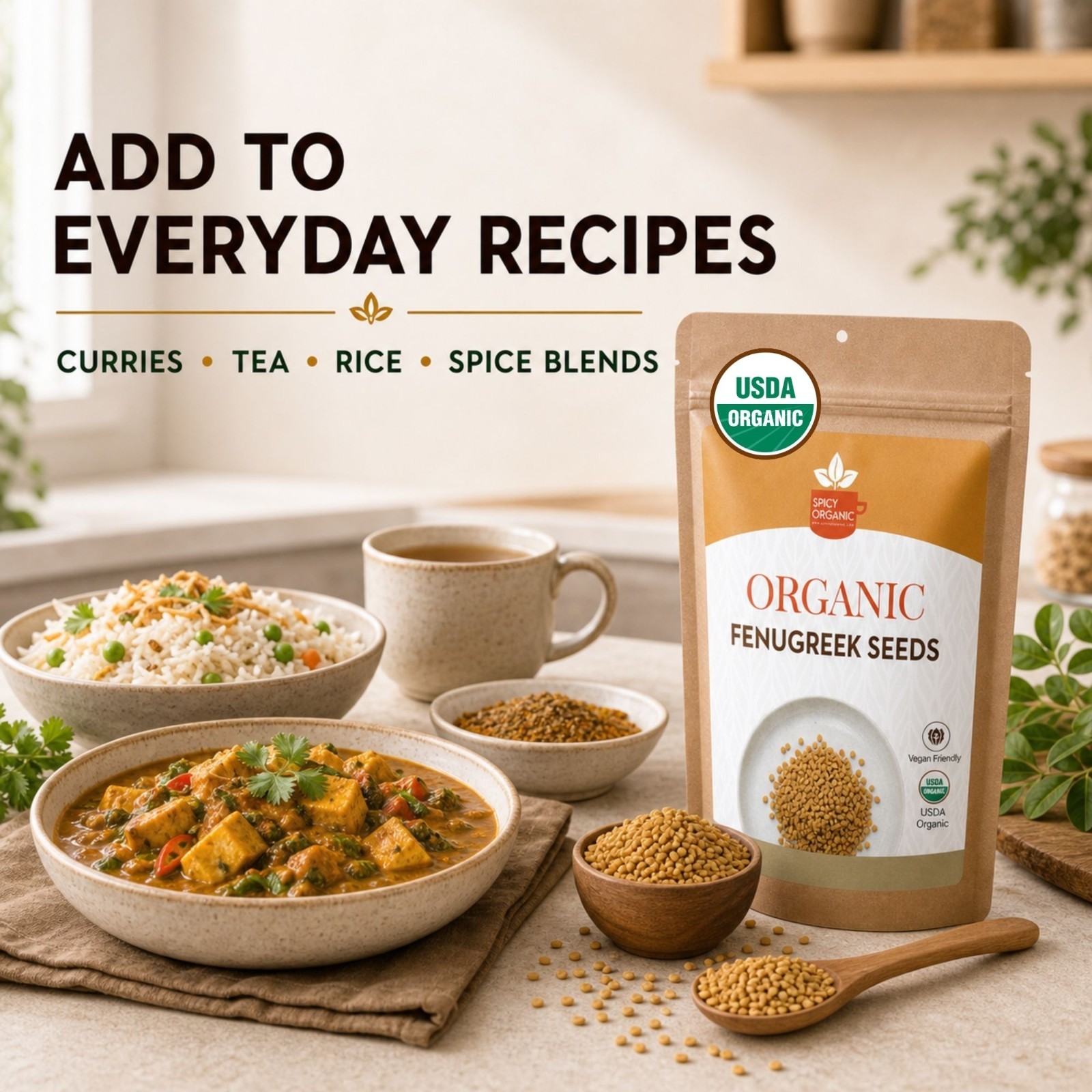 Spicy Organic Fenugreek Seeds 3 lbs | USDA Organic
