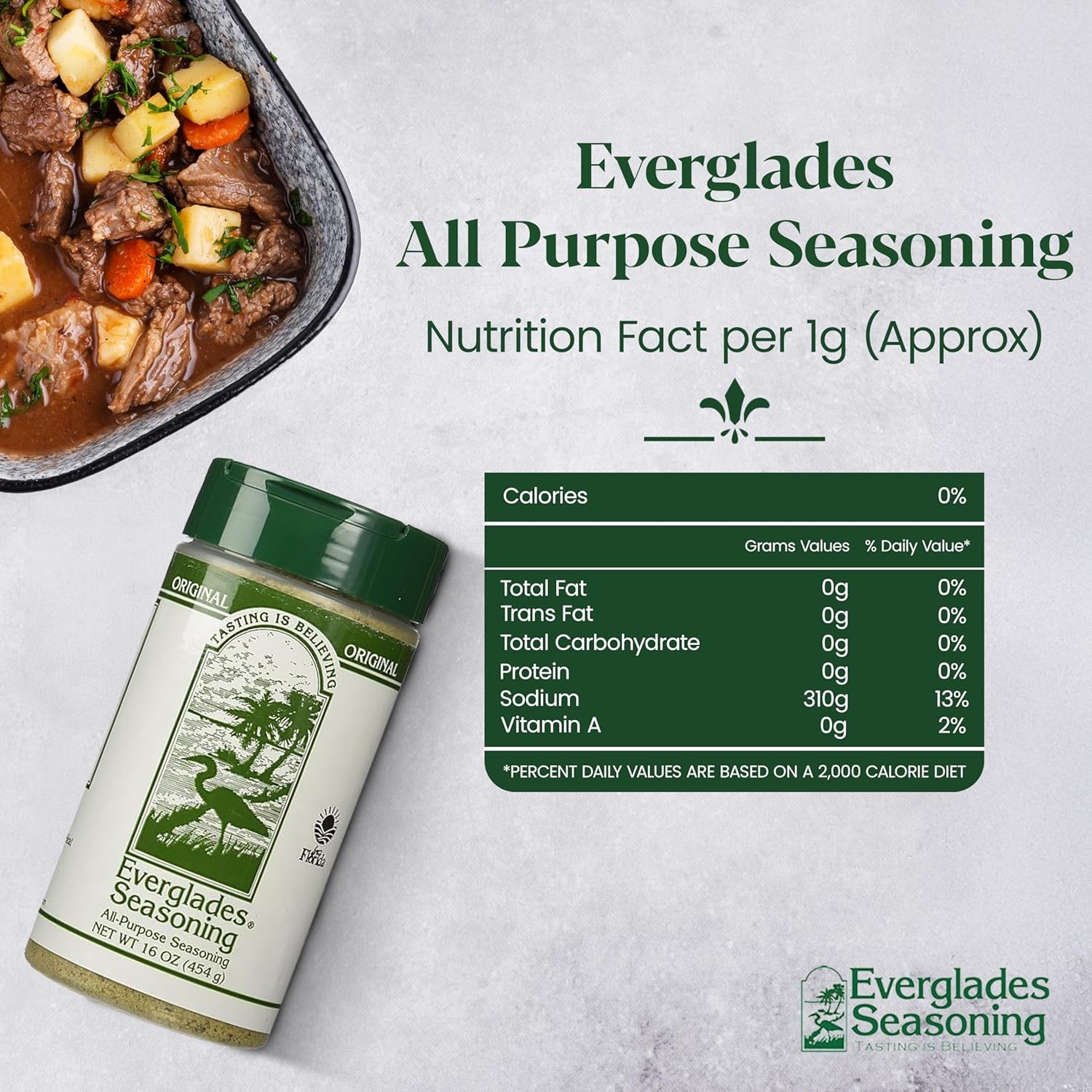 Everglades All Purpose Seasoning 16 oz Southern Herbs & Spices Blend