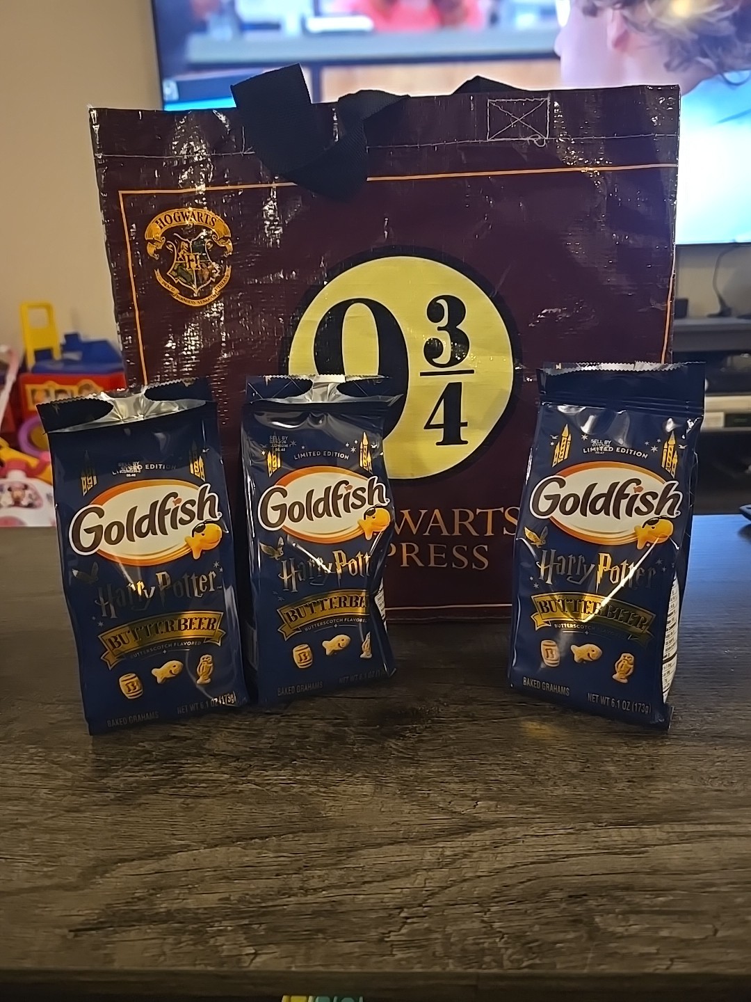 (3) Goldfish Harry Potter Butterbeer Butterscotch Baked Grahams w/Reusable Bag