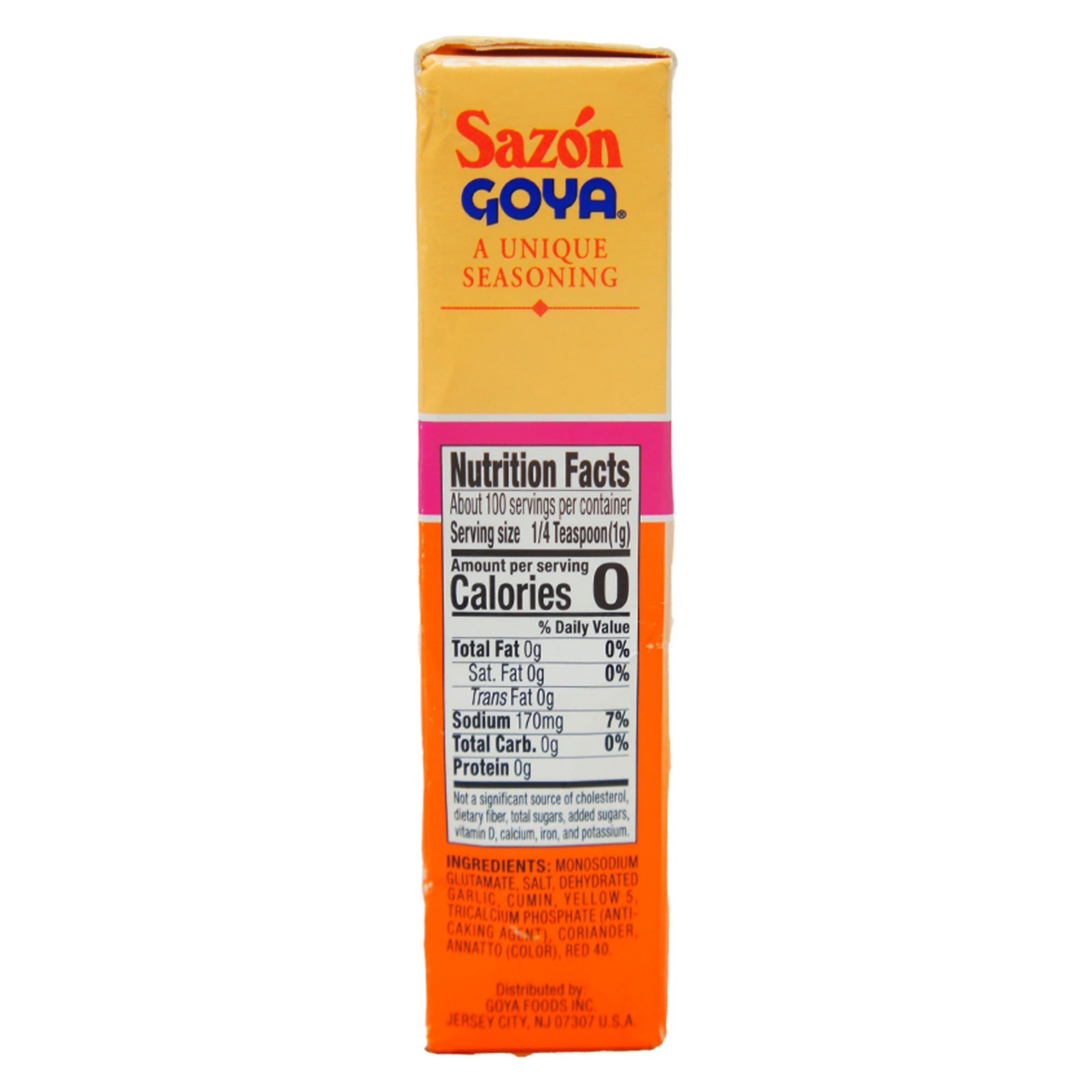 Goya Sazon Coriander & Annatto 20 Packets 3.52 Oz Culantro y Achiote Seasoning