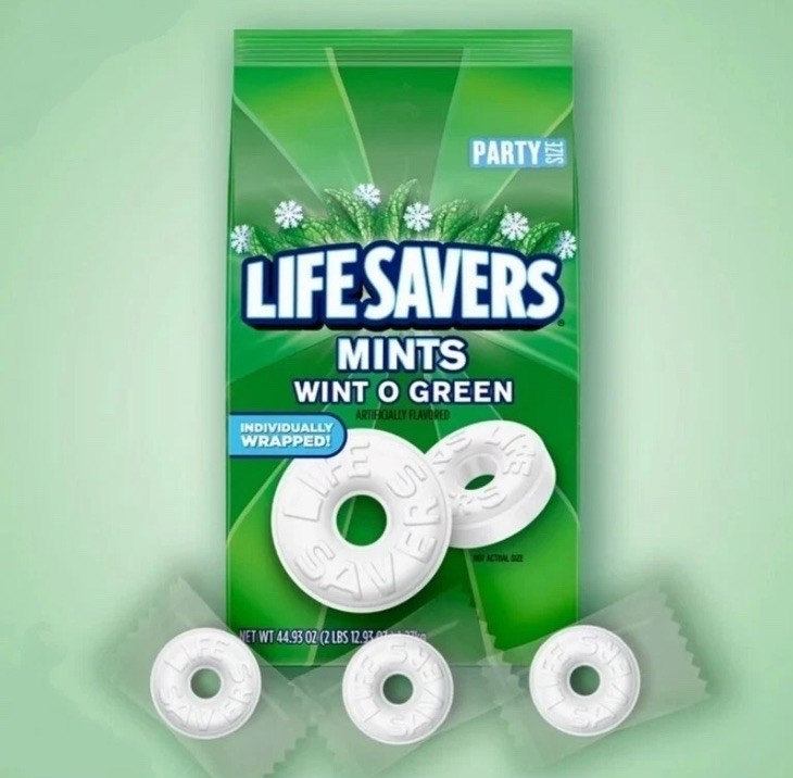 Life Savers Wint-O-Green Breath Mint Hard Candies, Party Size – 44.93 oz