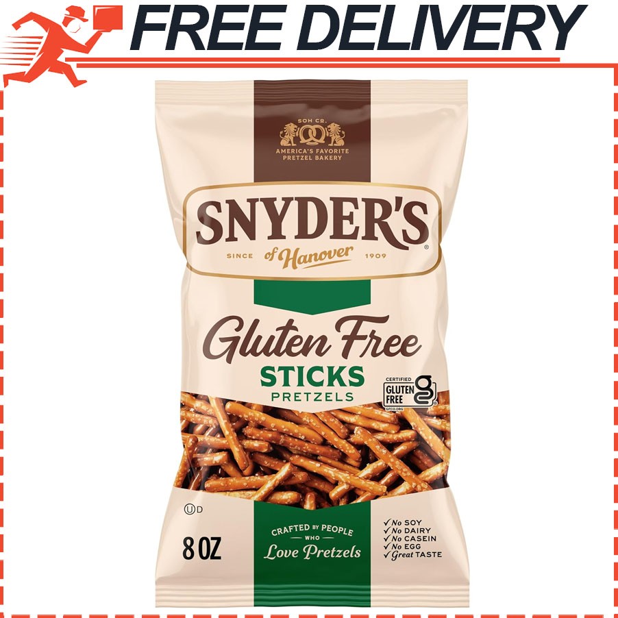 Snyder’s of Hanover Pretzels, Gluten Free & Kosher Pretzel Sticks, 8 Oz