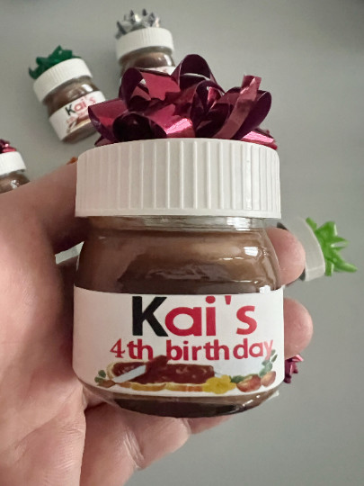Custom Nutella Jars Favors – Nutella Favors – Birthday Favors- Personalized Gift
