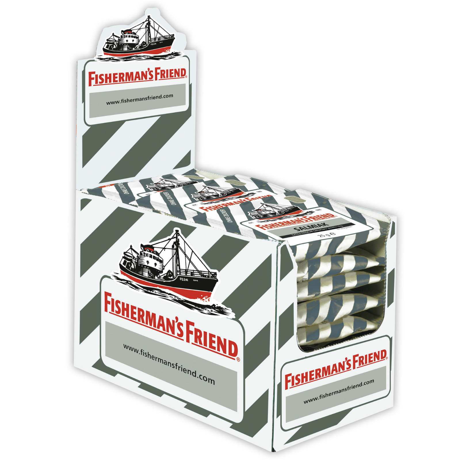 One Box with 24 Bags x Fisherman´s Friend (SALMIAK) 24x25g New from Germany