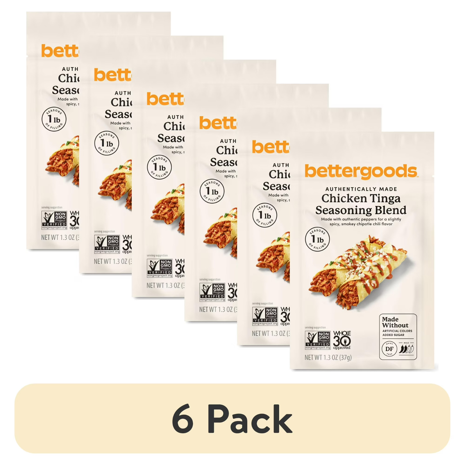 (6 pack) bettergoods Chicken Tinga Seasoning Blend, 1.3 oz