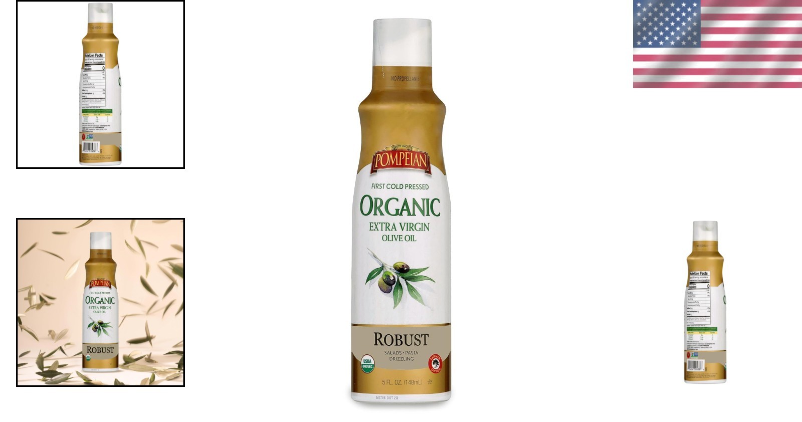 Robust USDA Certified Organic Olive Oil Spray – 5 Fl Oz for Healthy Cooking