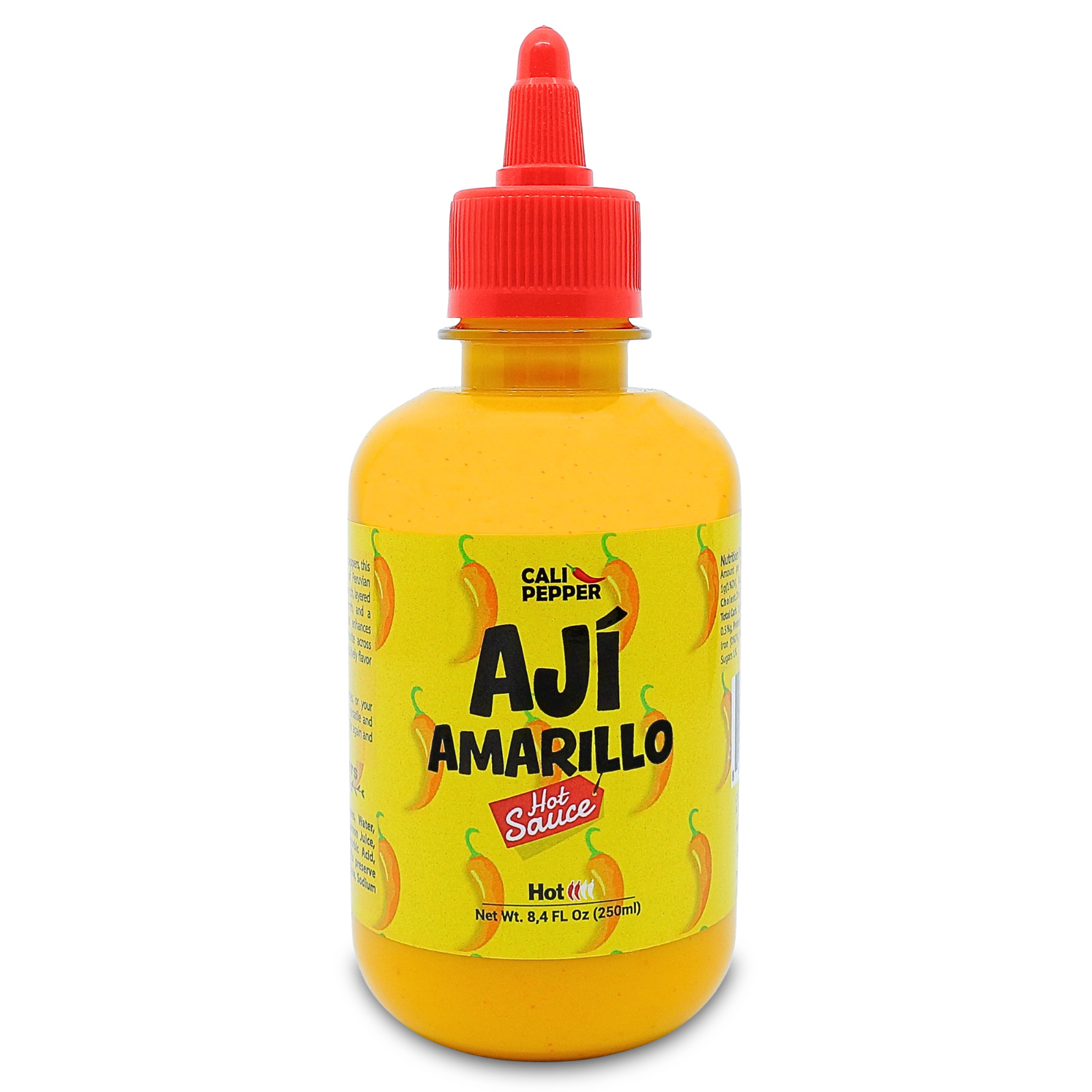 Cali Pepper Aji Amarillo Hot Sauce – Authentic Latin Yellow Pepper Sauce – 8.
