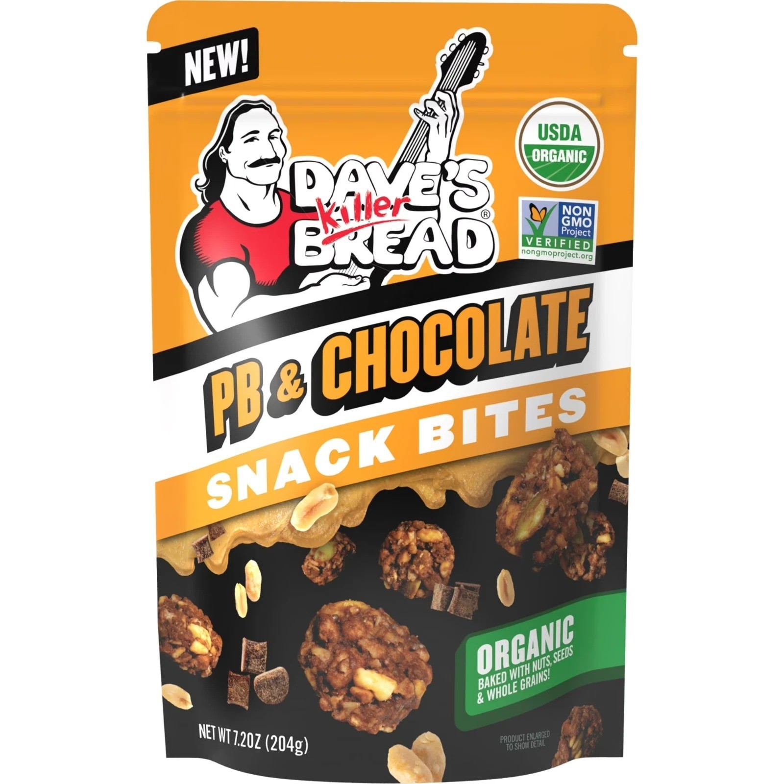 Dave s Killer Bread PB & Chocolate Organic Snack Bites, Organic Snacks, 7.2 oz