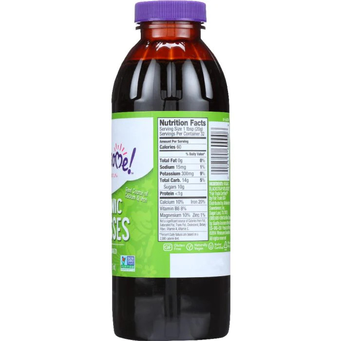 Wholesome Sweeteners, Organic Molasses Unsulphored, 16 Oz.- For Pantry,Flavoring