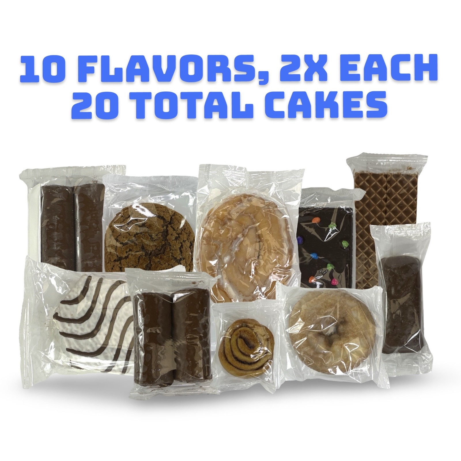 Little Debbie 20 Snack Cake Variety Sampler, 10 Flavors Including Nutty Bar Cake