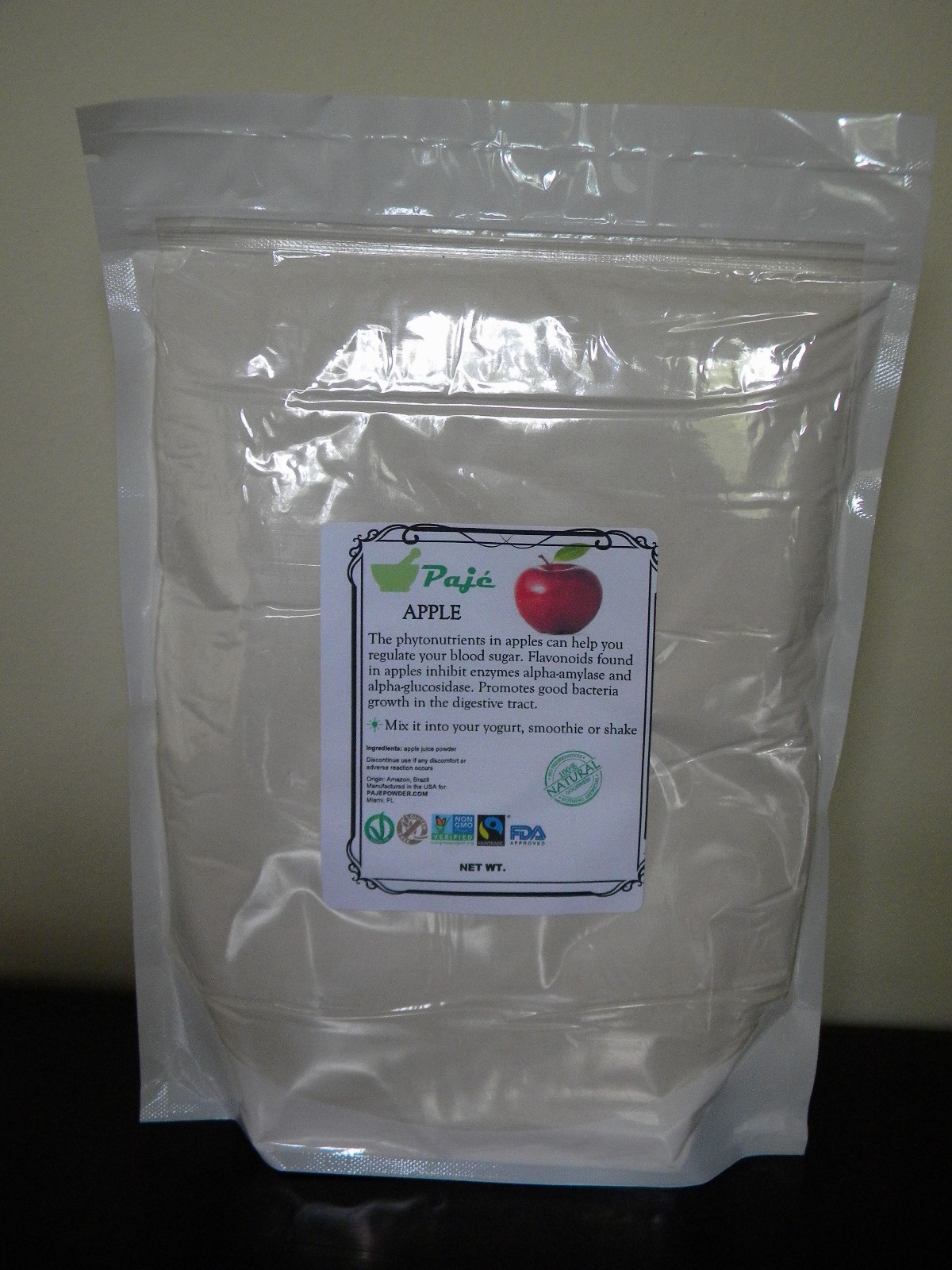 APPLE powder 32oz – 2lb , freeze dried , natural, gluten free, non-GMO PAJE