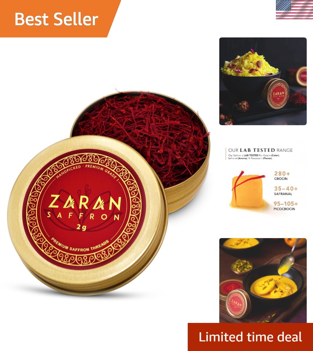 Superior Quality Saffron Threads – Versatile Spice for Paella, Risotto & More