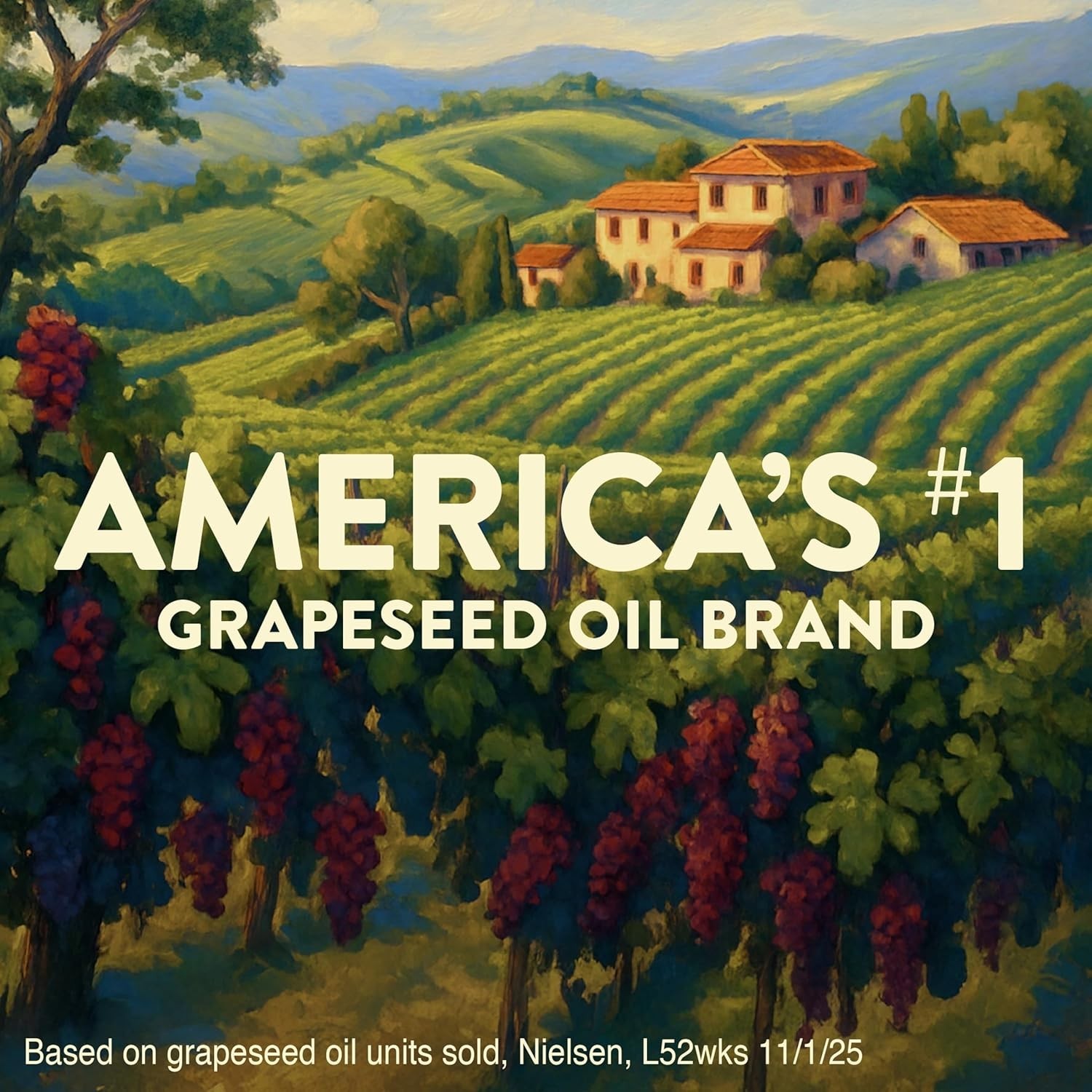 Pompeian 100% Grapeseed Oil, Light & Subtle Flavor for High-Heat Cooking 68oz