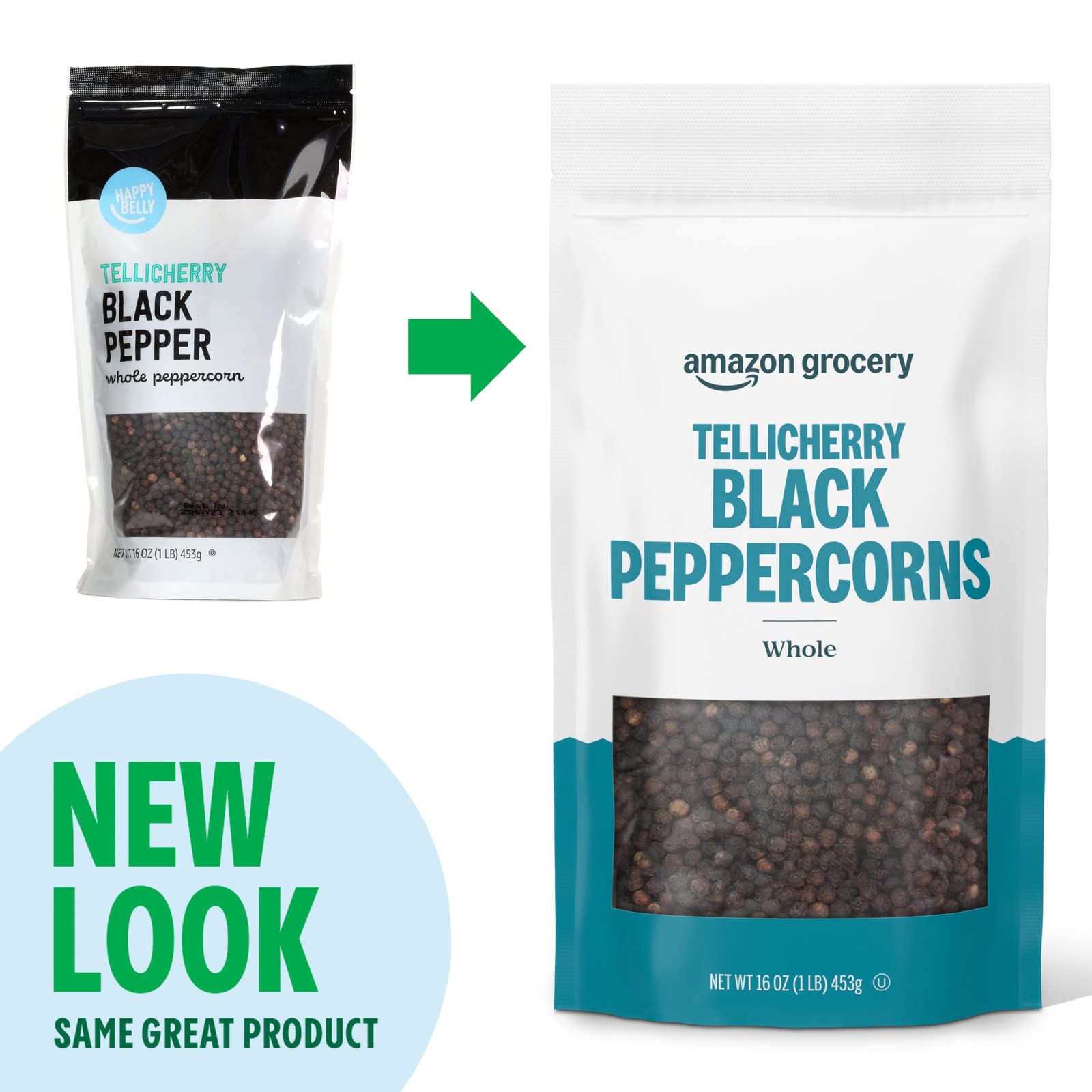 Amazon Grocery, Tellicherry Whole Black Peppercorn, 16 Oz 16 ounce (Pack of 1)