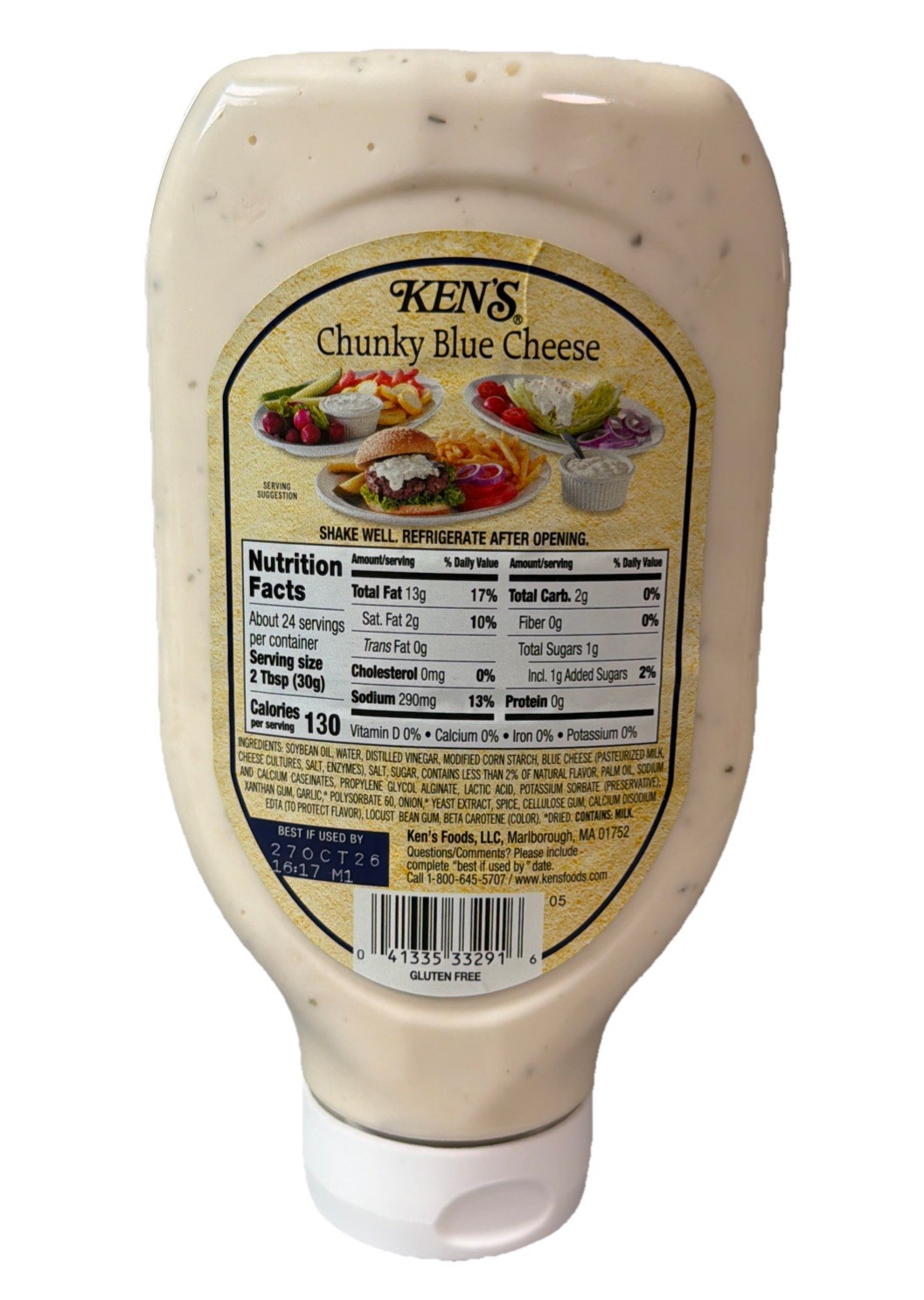 Kens Steakhouse Chunky Blue Cheese Salad Dressing/Dipping Sauce 2@ 24 Oz Bottles