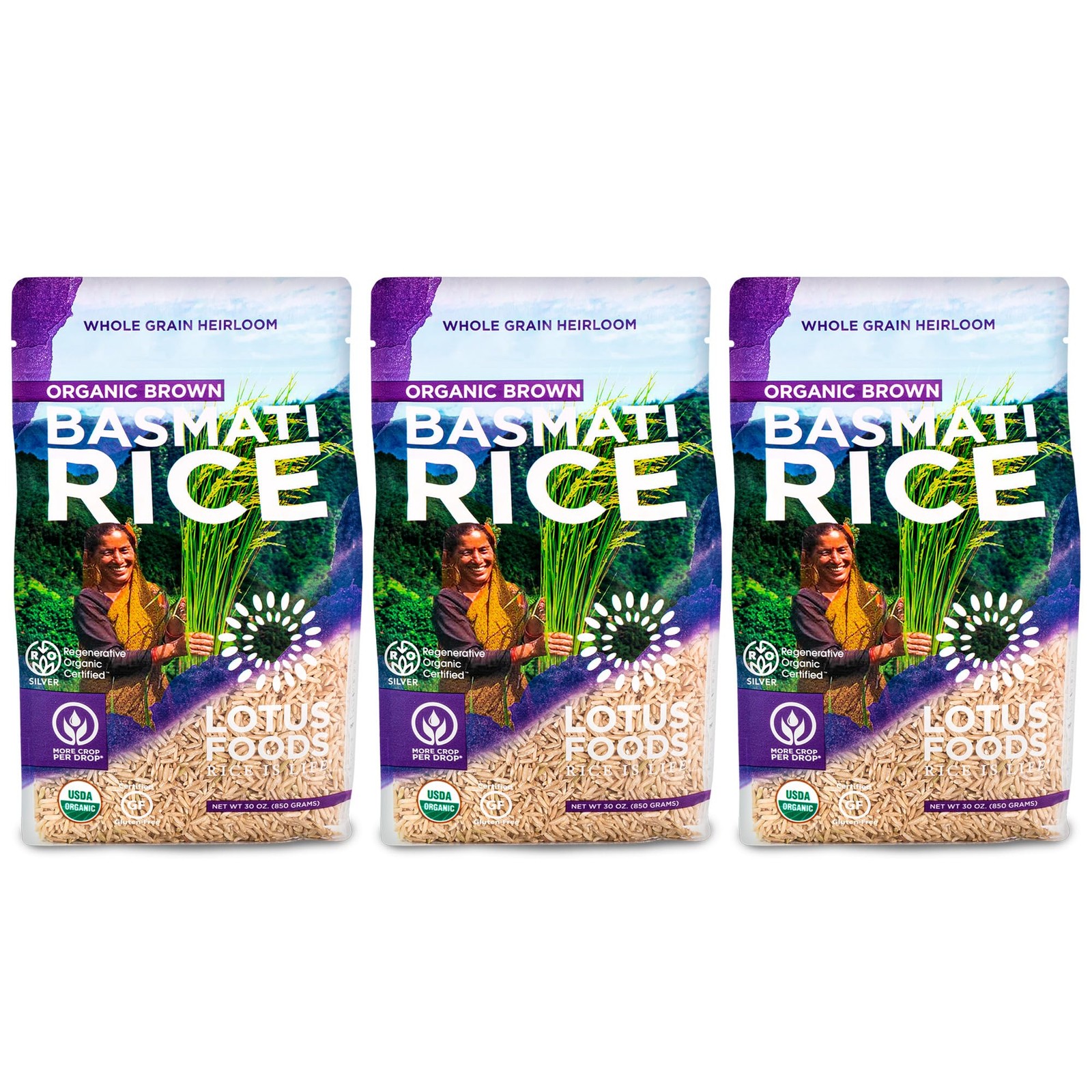 Lotus Foods Regenerative Organic Brown Basmati Rice Gluten Free Whole Grain …