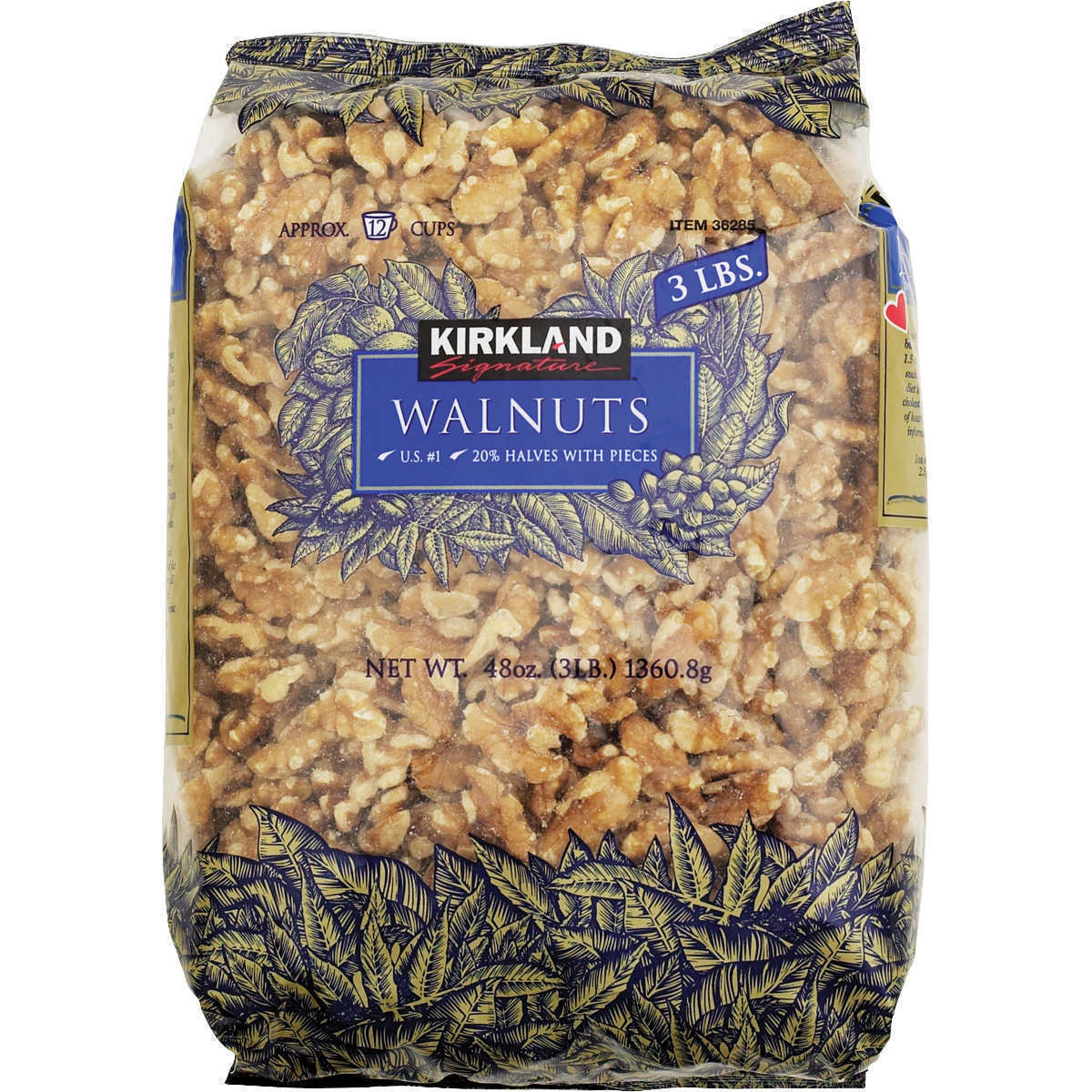 Kirkland Signature Walnuts 3 Pounds (48 OZ) (Pack Of 3)