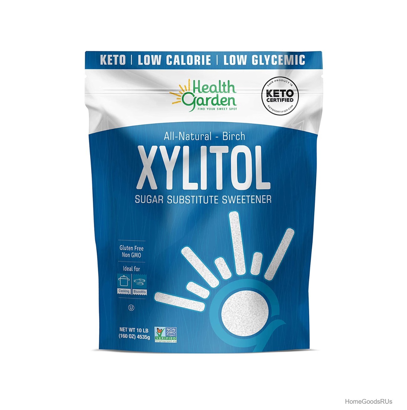 Birch Xylitol Natural Sugar Substitute Zero Calorie Sweetener 10 Pound Bag